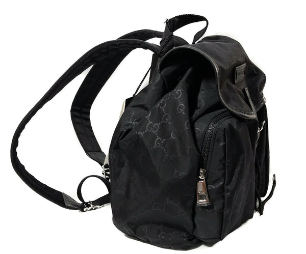 NEW AUTHENTIC GUCCI 510343 Nylon GG Guccissima Backpack Black Malvaddiction LLC