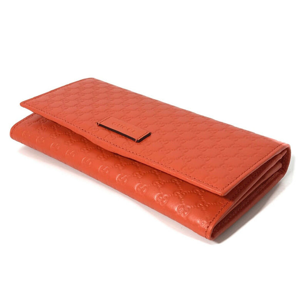 NEW/AUTHENTIC GUCCI 449396 Leather Microguccissima Continental Wallet, Orange