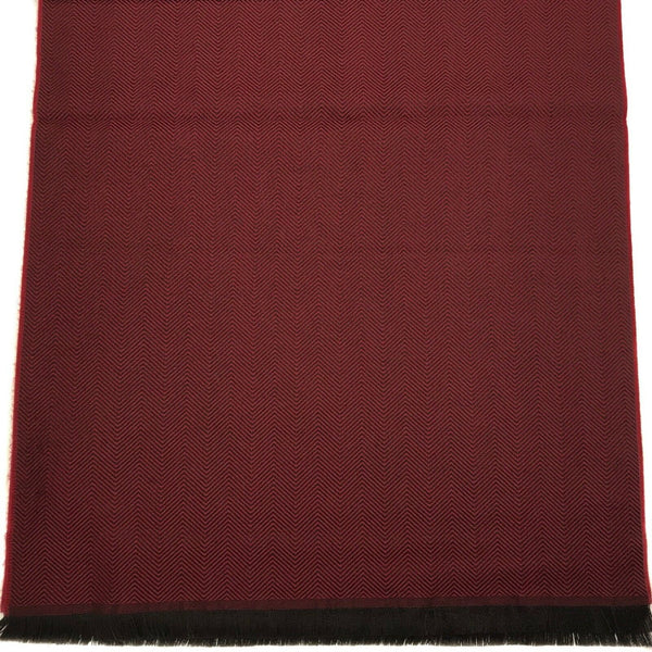 NEW/AUTH GUCCI 344993 Unisex Hysteria Crest 100% Wool Scarf, Red/Dark Burgundy