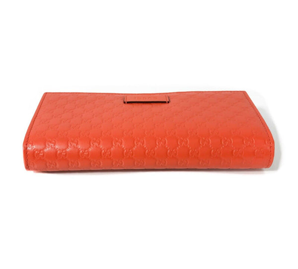 NEW/AUTHENTIC GUCCI 449396 Leather Microguccissima Continental Wallet, Orange