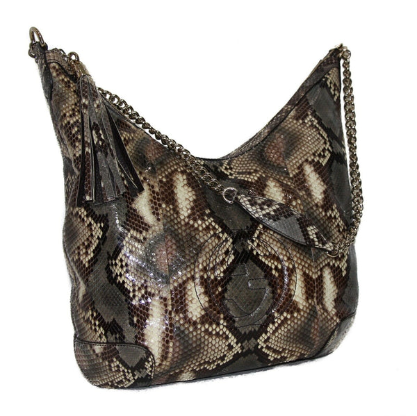 NEW/AUTH GUCCI 308981 Soho Python Shoulder Bag, Multicolor