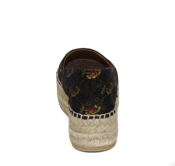 NEW PRADA Women's Jacquard Anemone Floral Espadrille Shoes, Size 37 / US 6