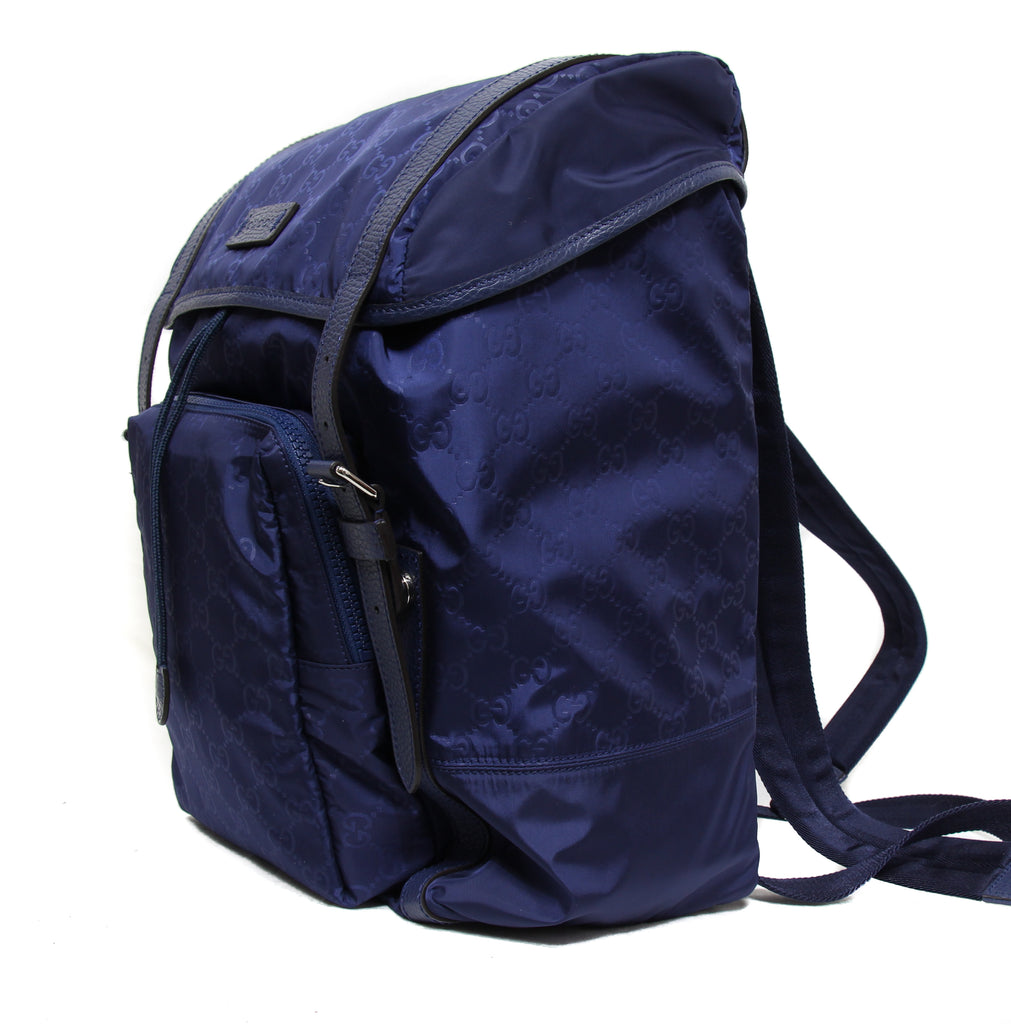 Gucci Nylon Guccissima Backpack Blue ref.753586 - Joli Closet