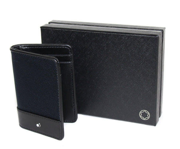 NEW MONTBLANC Nightflight Credit Card Holder Wallet, Blue