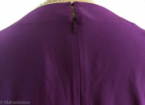 NEW/AUTHENTIC $1395 GUCCI 362040 Silk Long Sleeve Dress, Violet Sz 6 US 42G