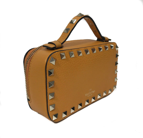 NEW VALENTINO Garavani Rockstud Leather Pouch, Yellow