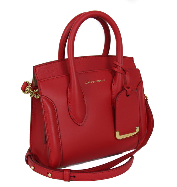 NEW ALEXANDER MCQUEEN Mini Heroine Leather Crossbody Bag, Red