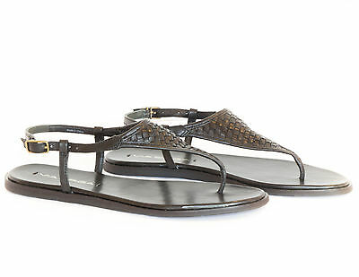 NWT VIA SPIGA Aislin2 Womens Black Leather Sandals Shoe, Size 5.5M