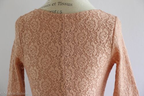 NWT MAISON JULES Metallic Ombre Lace Dress, Mahogany Rose Size M