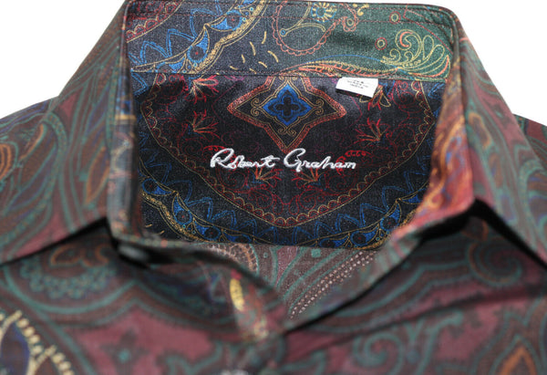 NWT ROBERT GRAHAM Men's Classic Fit Carlyle Cotton Shirt, Sz M