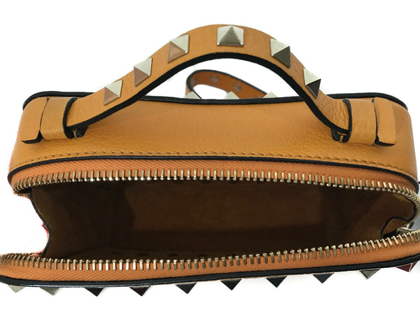 NEW VALENTINO Garavani Rockstud Leather Pouch, Yellow