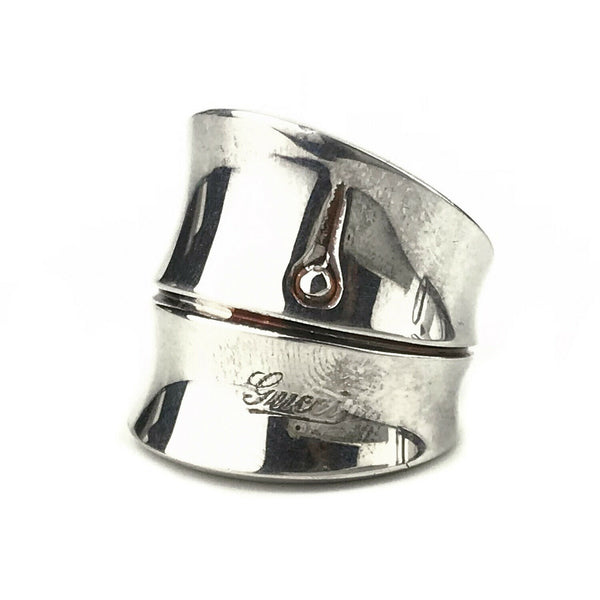 NEW/AUTHENTIC GUCCI 272643 Sterling Silver Bamboo Ring