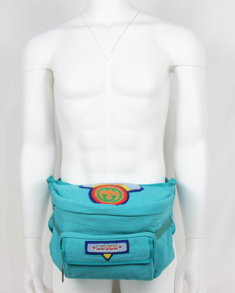 NEW GUCCI 536842 Belt Bag with Gucci 80's Patch Convertible Belt Bag Backpack