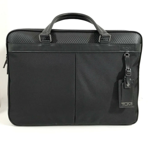NWT TUMI Men's Berwick Double Zip Nylon Briefcase, Black