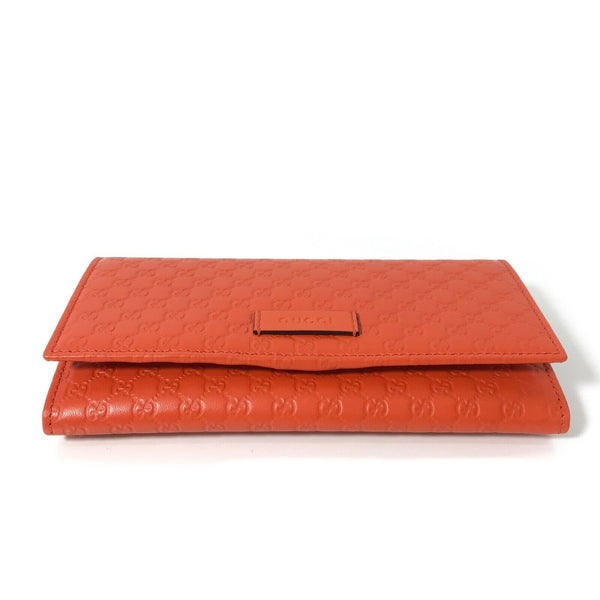 NEW/AUTHENTIC GUCCI 449396 Leather Microguccissima Continental Wallet, Orange
