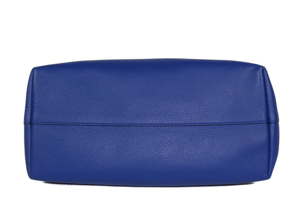 NEW PRADA Vitello Phenix Leather Crossbody Handbag, Blue