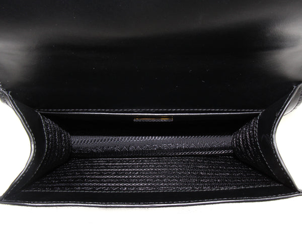 NEW PRADA Pattina Saffiano Leather Crossbody Handbag, Black