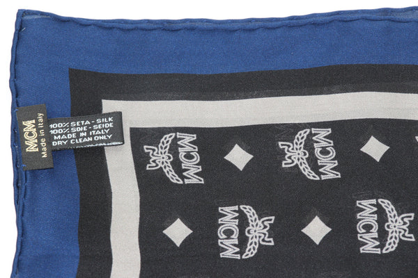 NEW MCM Monogram Jacquard Visetos Scarf, Blue