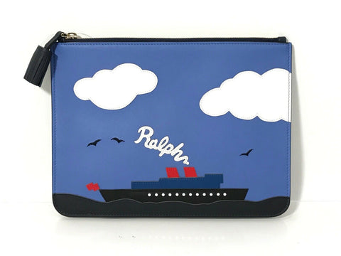 $495 NEW Ralph Lauren February Large Zip Pouch, Multicolor