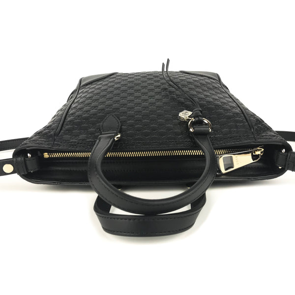 NEW GUCCI 449241 GG Microguccissima Leather Small Crossbody Bag, Black