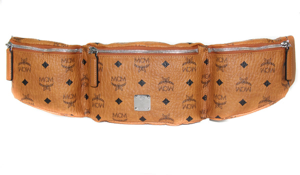 NEW MCM Visetos Coated Canvas Large Sling Waist Bag Fanny Pack