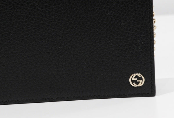 NEW/AUTHENTIC GUCCI 466506 Interlocking G Leather Crossbody Bag Wallet, Black