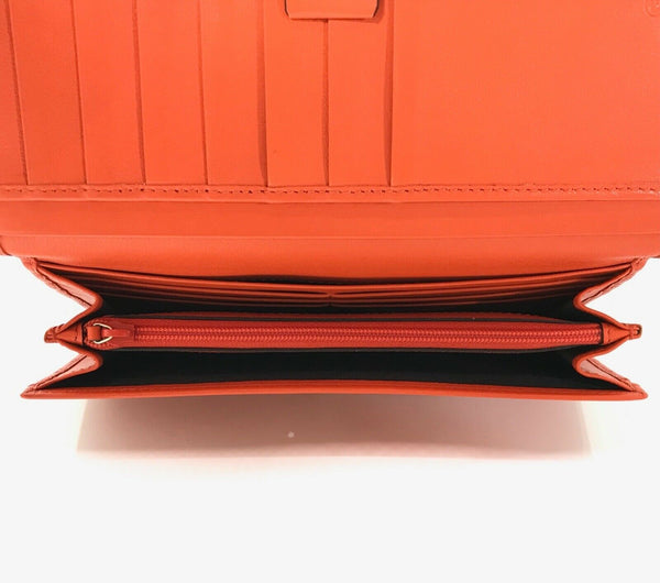 NEW/AUTHENTIC GUCCI 449396 Leather Microguccissima Continental Wallet, Orange