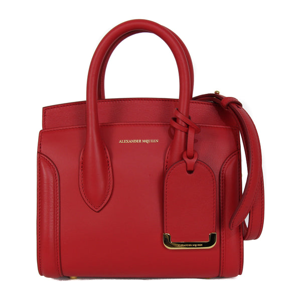NEW ALEXANDER MCQUEEN Mini Heroine Leather Crossbody Bag, Red