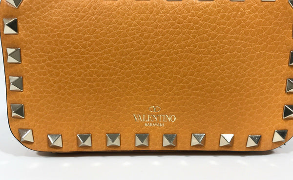 NEW VALENTINO Garavani Rockstud Leather Pouch, Yellow