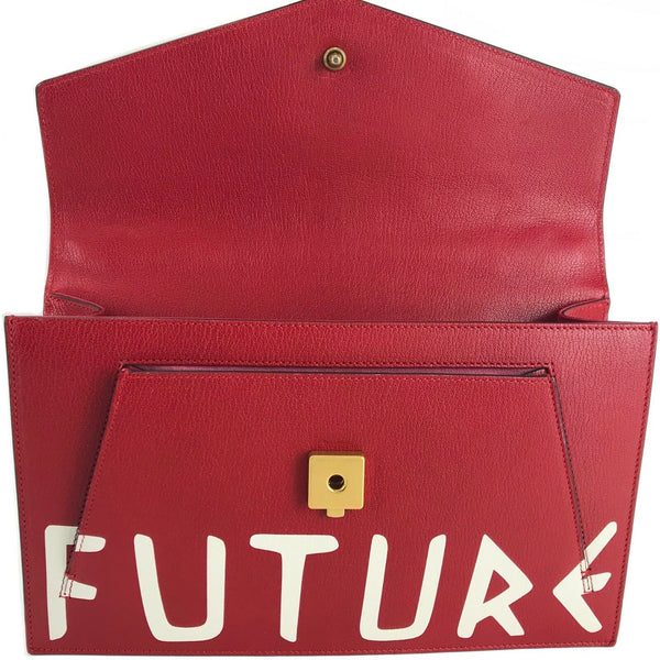 NEW/AUTHENTIC GUCCI 466417 Future Bow Feline Head Leather Bag, Multi