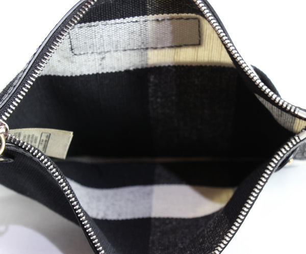 NEW BURBERRY Ashby Canvas Check Medium Hobo Bag