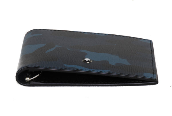 NEW MONTBLANC Sartorial Leather Camouflage Money Clip Bifold Wallet