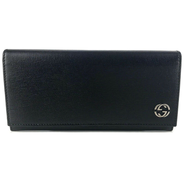NEW/AUTHENTIC Continental Shangai Leather Flap Wallet with Interlocking G Detail