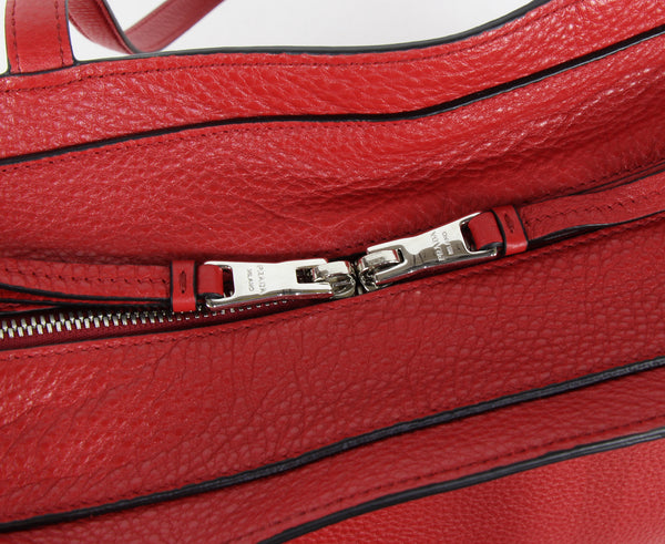 NEW PRADA Vitello Phenix Leather Shopping Tote Handbag, Red