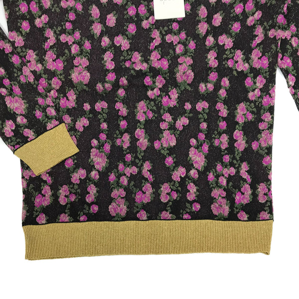 NEW GUCCI 494357 Women's Floral Jacquard Pullover Sweater, Sz. S