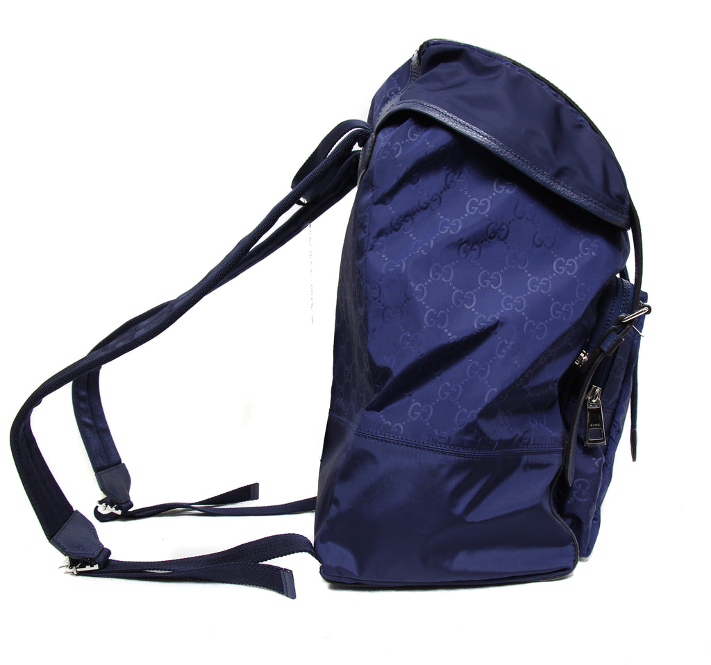 Gucci Nylon Guccissima Backpack Blue ref.753586 - Joli Closet