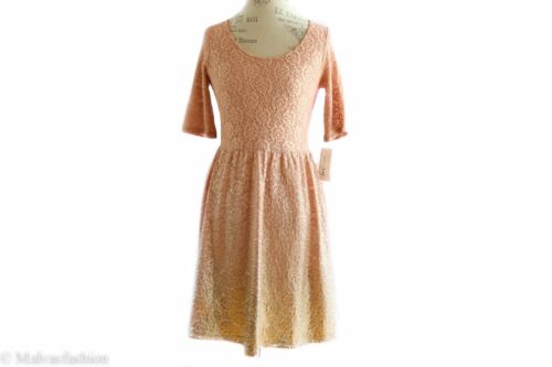 NWT MAISON JULES Metallic Ombre Lace Dress, Mahogany Rose Size M
