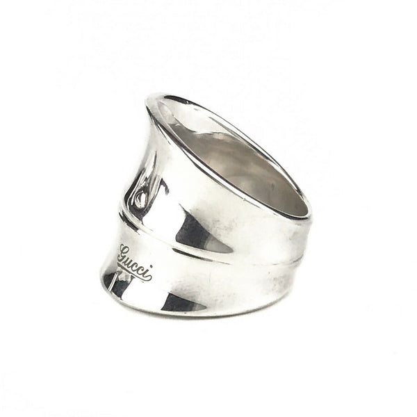 NEW/AUTHENTIC GUCCI 272643 Sterling Silver Bamboo Ring