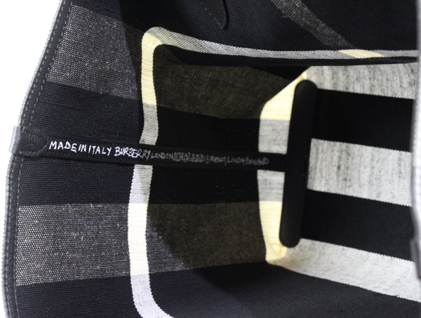 NEW BURBERRY Medium Reversible Doodle Canvas Check Tote