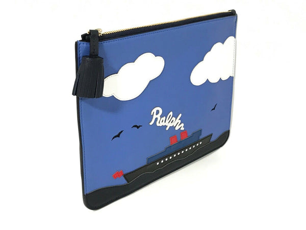 $495 NEW Ralph Lauren February Large Zip Pouch, Multicolor