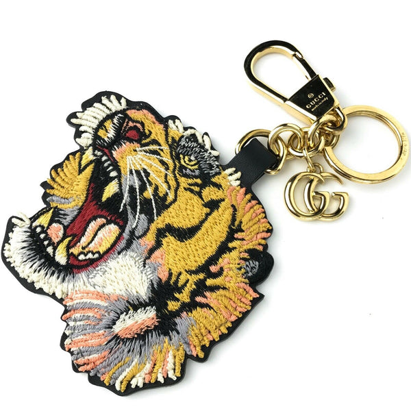 NEW/AUTHENTIC GUCCI Patch Tiger GG Supreme Key Chain, Multicolor