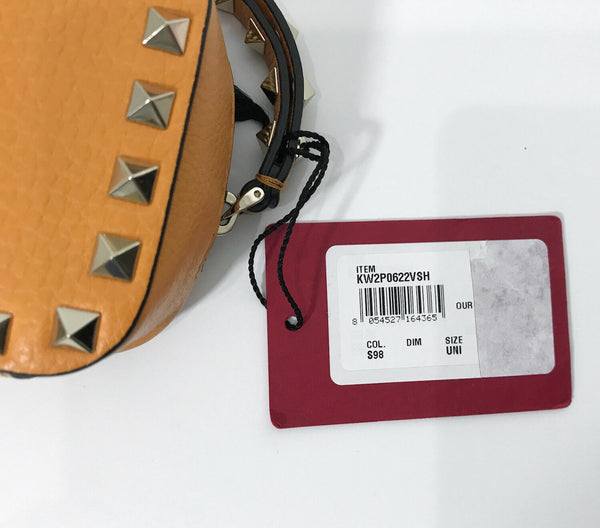 NEW VALENTINO Garavani Rockstud Leather Pouch, Yellow