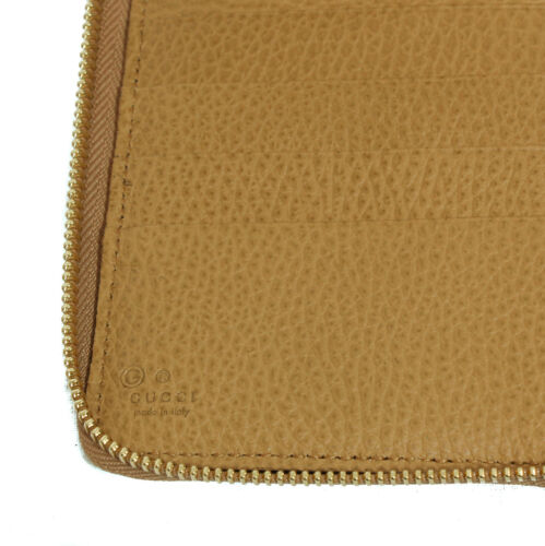 NEW GUCCI 321117 Large Unisex GG Guccissima Zip Around Wallet Clutch, Whisky