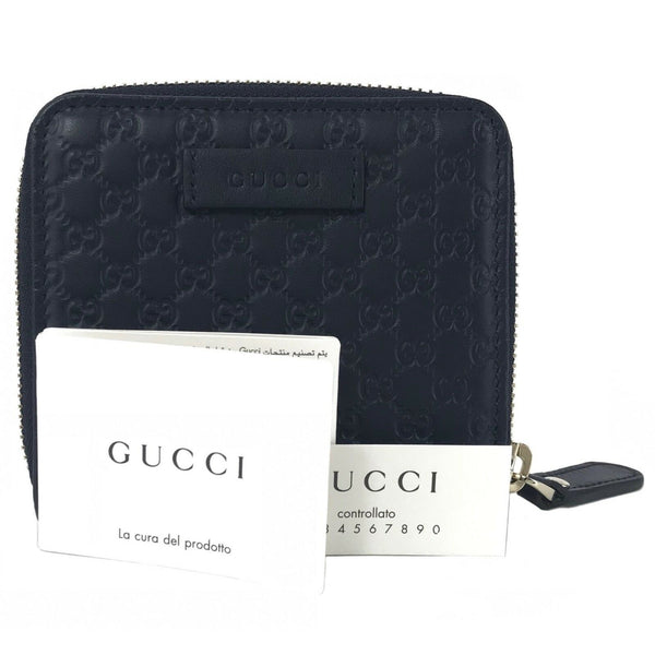 NEW/AUTHENTIC GUCCI 449395 Microguccissima Midnight Wallet, Blue