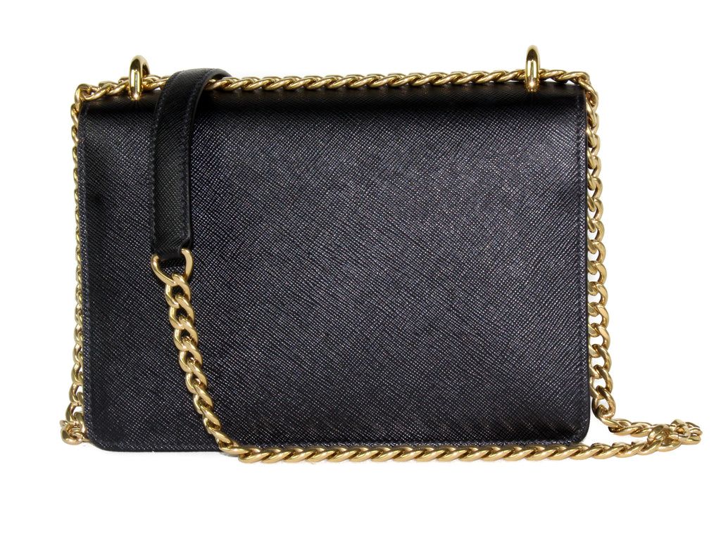 NEW PRADA Pattina Saffiano Leather Crossbody Handbag, Black