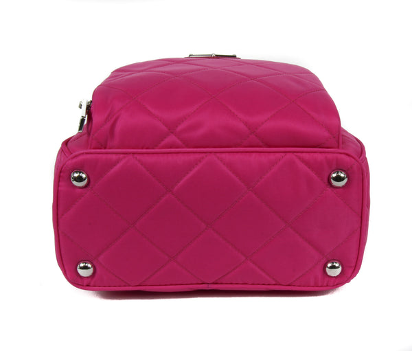 NEW PRADA Zaino Quilted Nylon Backpack Bag, Fuxia