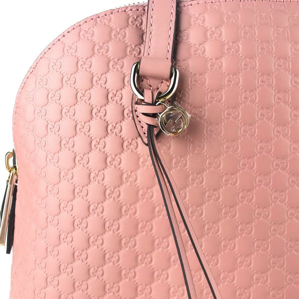NEW/AUTHENTIC GUCCI Medium Microguccissima Soft Pink Leather Dome Bag