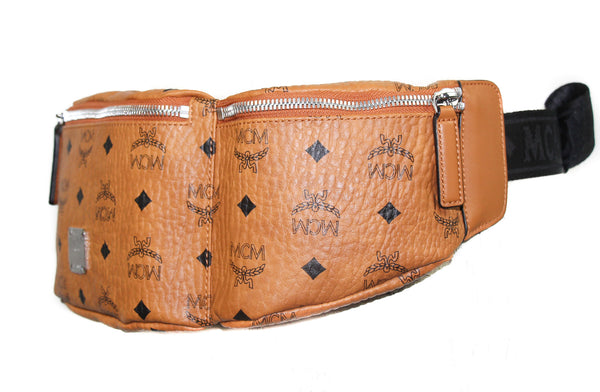 NEW MCM Visetos Coated Canvas Large Sling Waist Bag Fanny Pack