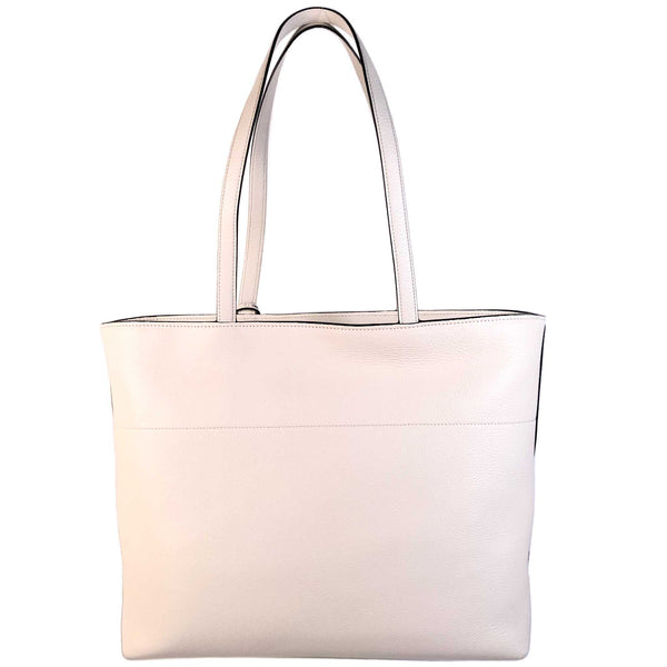 NEW PRADA Vitello Phenix Leather Zip Tote Bag, White
