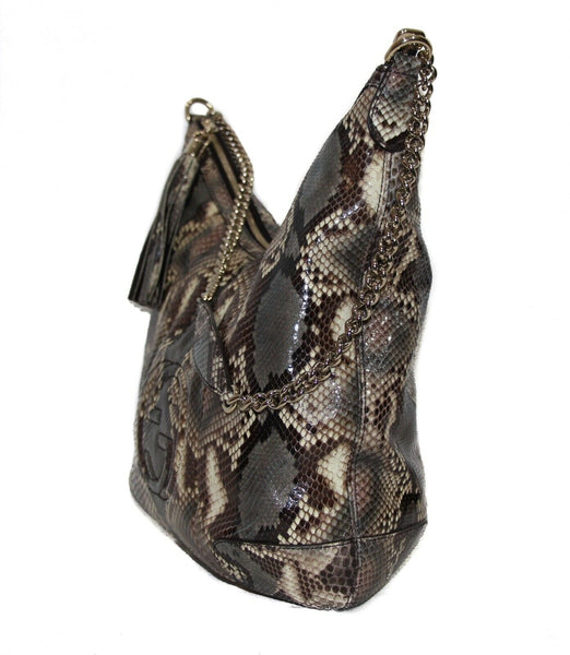 NEW/AUTH GUCCI 308981 Soho Python Shoulder Bag, Multicolor